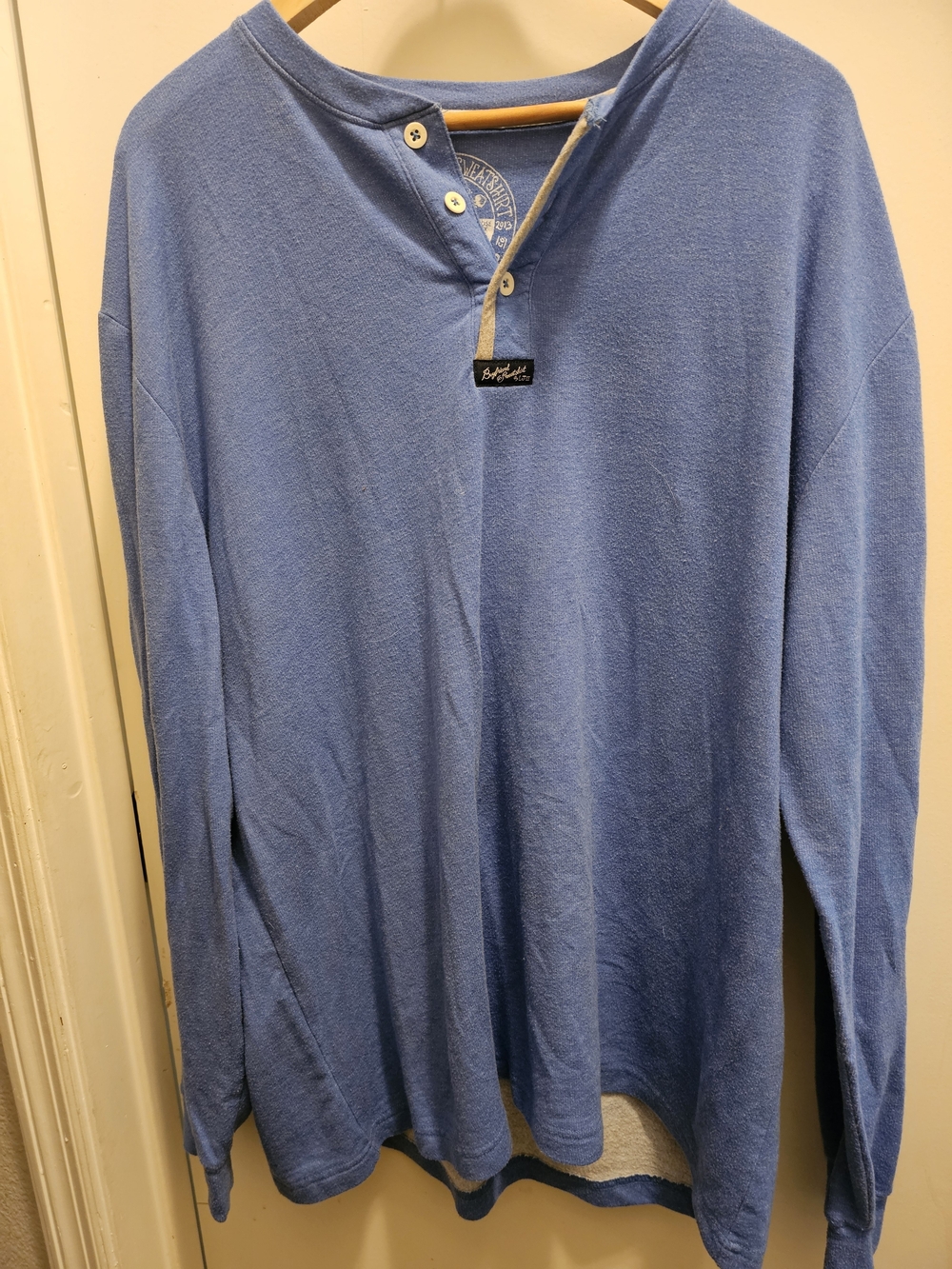 Lauren James The Boyfriend Sweatshirt Henley Size XL Women's Pull Over